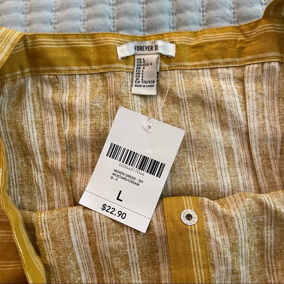 Yellow Stripped Button Up Dress - Picture 3 of 5